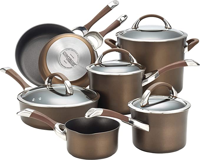 Circulon Symmetry Dishwasher Safe Hard Anodized Nonstick Cookware Set
