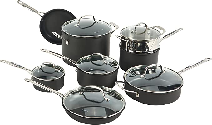 Cuisinart Nonstick 66-14N 14 Piece Chef's Classic Nonstick Hard Anodized Cookware Set