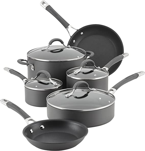 GreenPan Valencia Pro Hard Anodized Healthy Ceramic Nonstick 11 Piece Cookware Pots and Pans Set