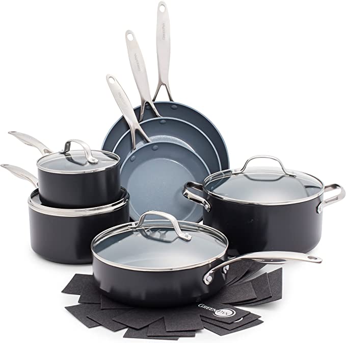 GreenPan Valencia Pro Hard Anodized Healthy Ceramic Nonstick Cookware Set