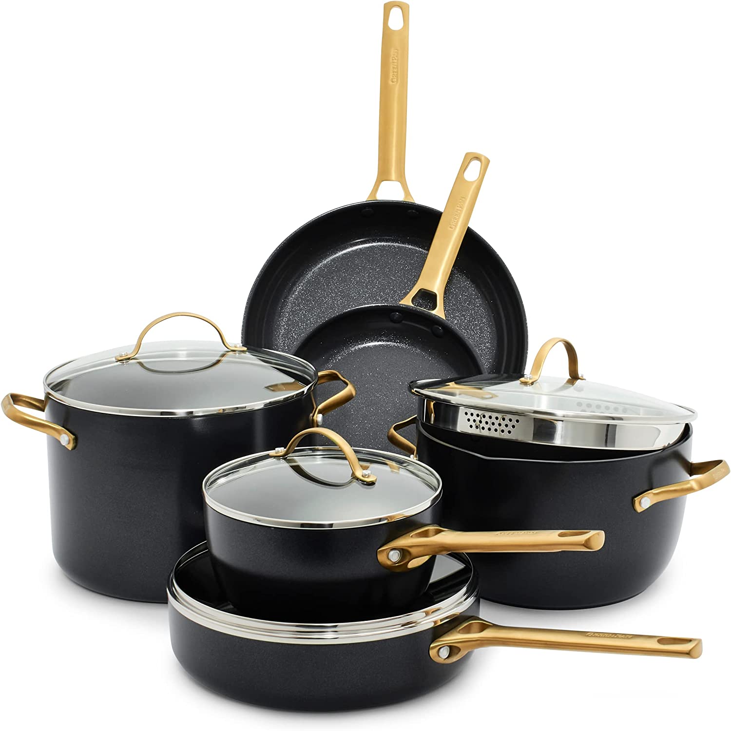 GreenPan Reserve Hard Anodized Healthy Ceramic Nonstick 10 Piece Cookware Pots and Pans Set